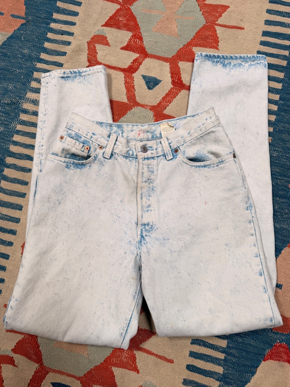 Vintage 501 Levis Acid Wash Distressed 1989 Rock n Roll High Waist 17501